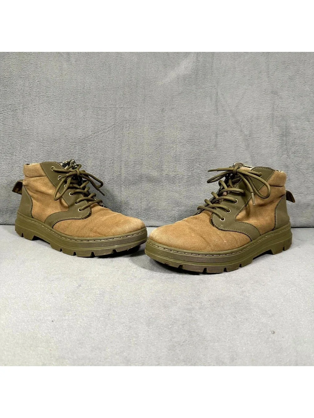 Dr. Martens Bonny II Boots Unisex M10/W11 Khaki Green Canvas Lace Up Utility
